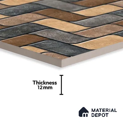 Patterned Look Parking Tile TL 08418  1.6 ft x 1.6 ft Vitrified Matte Finish - 12 mm | Pattern Alignment May Vary | 2-3 mm Spacer is Mandatory