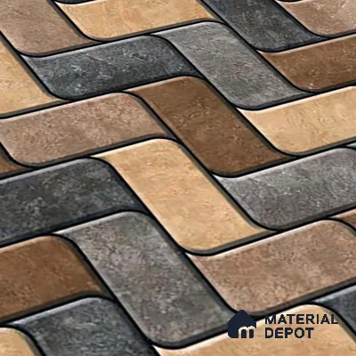 Patterned Look Parking Tile TL 08418  1.6 ft x 1.6 ft Vitrified Matte Finish - 12 mm | Pattern Alignment May Vary | 2-3 mm Spacer is Mandatory