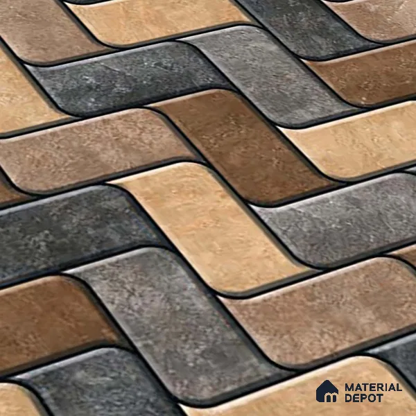 Patterned Look Parking Tile TL 08418  1.6 ft x 1.6 ft Vitrified Matte Finish - 12 mm | Pattern Alignment May Vary | 2-3 mm Spacer is Mandatory