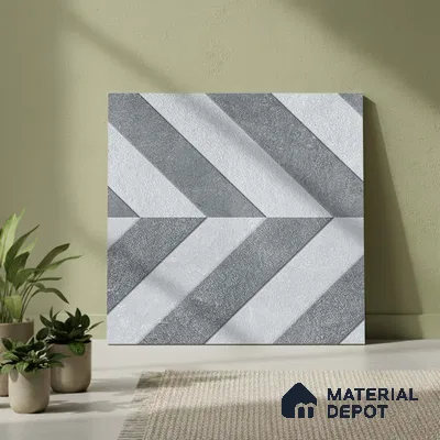 Patterned Look Parking Tile TL 08426  1.6 ft x 1.6 ft Vitrified Matte Finish - 12 mm | Pattern Alignment May Vary | 2-3 mm Spacer is Mandatory