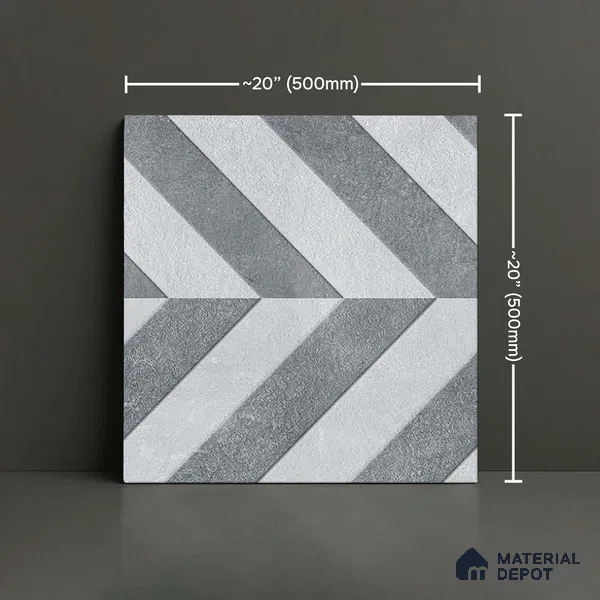 Patterned Look Parking Tile TL 08426  1.6 ft x 1.6 ft Vitrified Matte Finish - 12 mm | Pattern Alignment May Vary | 2-3 mm Spacer is Mandatory