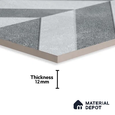 Patterned Look Parking Tile TL 08426  1.6 ft x 1.6 ft Vitrified Matte Finish - 12 mm | Pattern Alignment May Vary | 2-3 mm Spacer is Mandatory