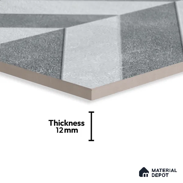 Patterned Look Parking Tile TL 08426  1.6 ft x 1.6 ft Vitrified Matte Finish - 12 mm | Pattern Alignment May Vary | 2-3 mm Spacer is Mandatory