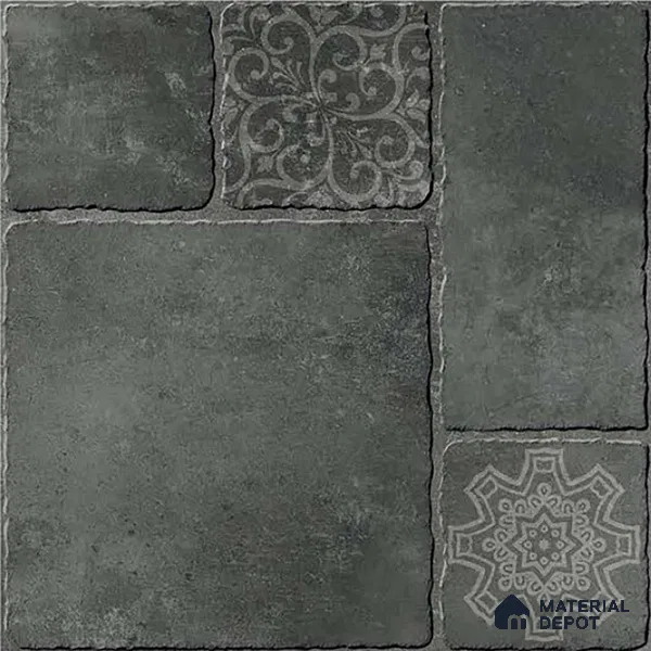 Stone Look Parking Tile TL 08434  1.6 ft x 1.6 ft Vitrified Matte Finish - 12 mm | Pattern Alignment May Vary | 2-3 mm Spacer is Mandatory