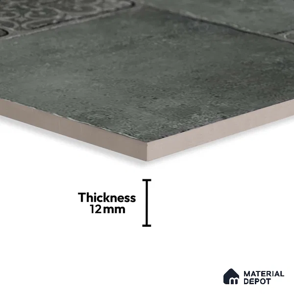 Stone Look Parking Tile TL 08434  1.6 ft x 1.6 ft Vitrified Matte Finish - 12 mm | Pattern Alignment May Vary | 2-3 mm Spacer is Mandatory