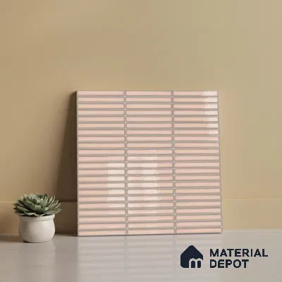 Faux Subway Look Wall Tile TL 08135 B Brich Bone 1 ft x 1 ft Ceramic Glossy Finish - 10 mm | Please Expect a Slight Variation of Pattern
