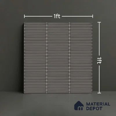 Faux Subway Look Wall Tile TL 08135 C Brich Coal 1 ft x 1 ft Ceramic Glossy Finish - 10 mm | Please Expect a Slight Variation of Pattern