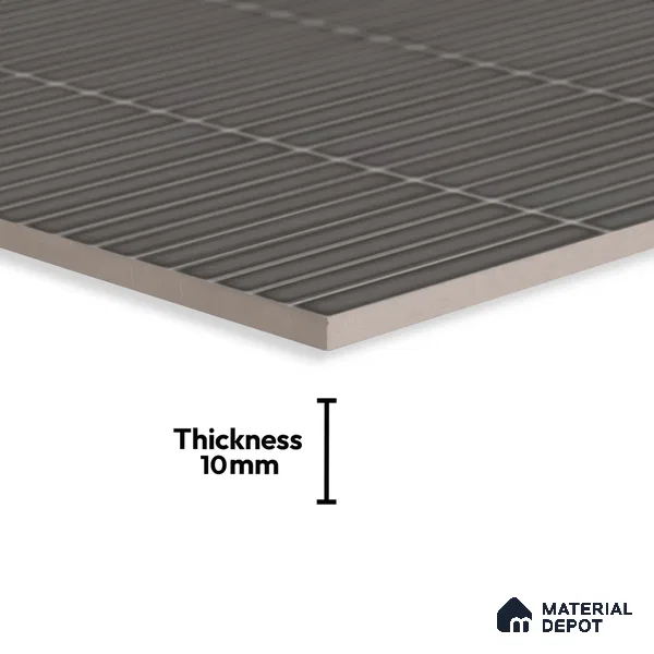 Faux Subway Look Wall Tile TL 08135 C Brich Coal 1 ft x 1 ft Ceramic Glossy Finish - 10 mm | Please Expect a Slight Variation of Pattern