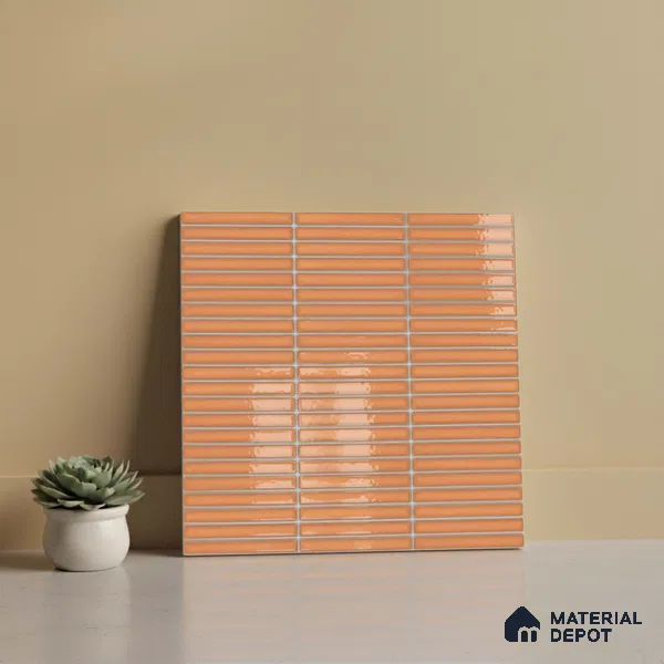 Faux Subway Look Wall Tile TL 08135 D Brich Honey 1 ft x 1 ft Ceramic Glossy Finish - 10 mm | Please Expect a Slight Variation of Pattern