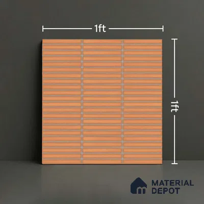 Faux Subway Look Wall Tile TL 08135 D Brich Honey 1 ft x 1 ft Ceramic Glossy Finish - 10 mm | Please Expect a Slight Variation of Pattern