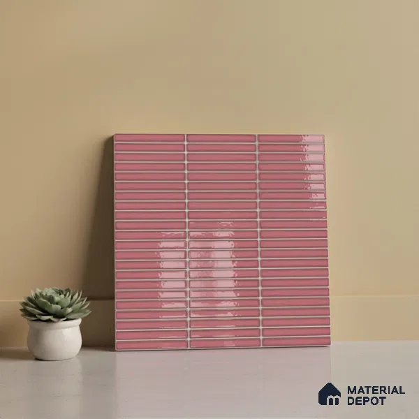 Faux Subway Look Wall Tile TL 08135 E Brich Mapel 1 ft x 1 ft Ceramic Glossy Finish - 10 mm | Please Expect a Slight Variation of Pattern