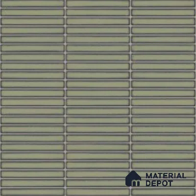 Faux Subway Look Wall Tile TL 08135 F Brich Olive 1 ft x 1 ft Ceramic Glossy Finish - 10 mm | Please Expect a Slight Variation of Pattern