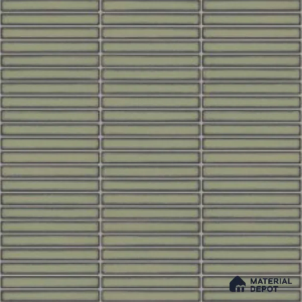 Faux Subway Look Wall Tile TL 08135 F Brich Olive 1 ft x 1 ft Ceramic Glossy Finish - 10 mm | Please Expect a Slight Variation of Pattern