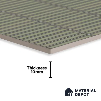 Faux Subway Look Wall Tile TL 08135 F Brich Olive 1 ft x 1 ft Ceramic Glossy Finish - 10 mm | Please Expect a Slight Variation of Pattern