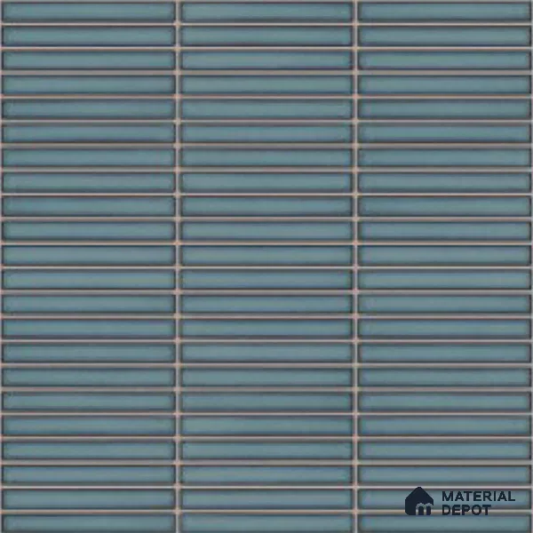 Faux Subway Look Wall Tile TL 08135 G Brich Teal 1 ft x 1 ft Ceramic Glossy Finish - 10 mm | Please Expect a Slight Variation of Pattern
