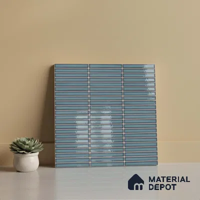 Faux Subway Look Wall Tile TL 08135 G Brich Teal 1 ft x 1 ft Ceramic Glossy Finish - 10 mm | Please Expect a Slight Variation of Pattern