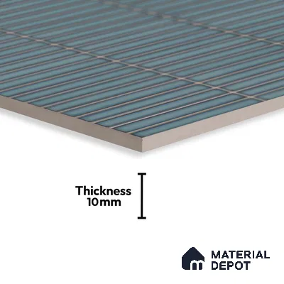 Faux Subway Look Wall Tile TL 08135 G Brich Teal 1 ft x 1 ft Ceramic Glossy Finish - 10 mm | Please Expect a Slight Variation of Pattern