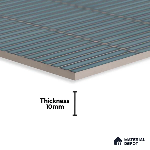 Faux Subway Look Wall Tile TL 08135 G Brich Teal 1 ft x 1 ft Ceramic Glossy Finish - 10 mm | Please Expect a Slight Variation of Pattern