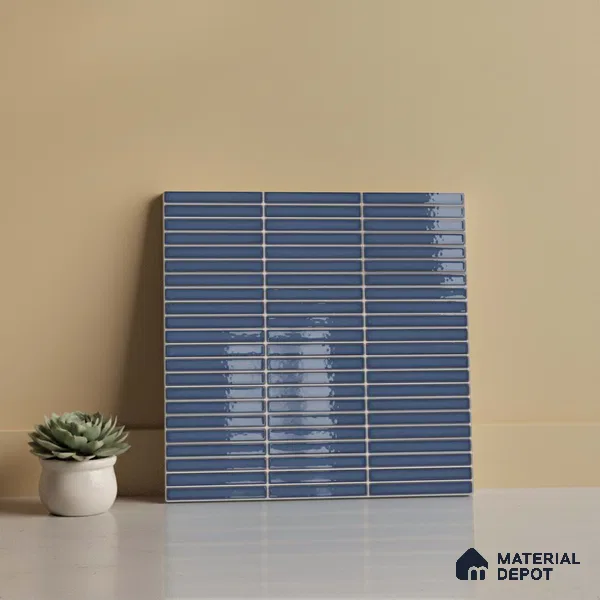 Faux Subway Look Wall Tile TL 08135 Brich Admiral 1 ft x 1 ft Ceramic Glossy Finish - 10 mm | Please Expect a Slight Variation of Pattern