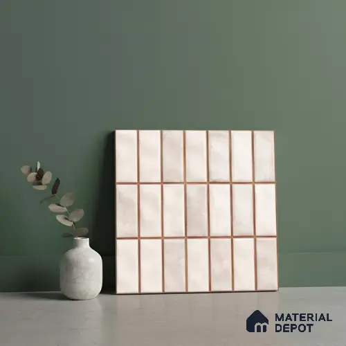 Faux Subway Look Wall Tile TL 08136 B Florim Bone 1 ft x 1 ft Ceramic Glossy Finish - 10 mm | Please Expect a Slight Variation of Pattern