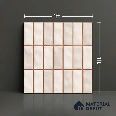 Faux Subway Look Wall Tile TL 08136 B Florim Bone 1 ft x 1 ft Ceramic Glossy Finish - 10 mm | Please Expect a Slight Variation of Pattern