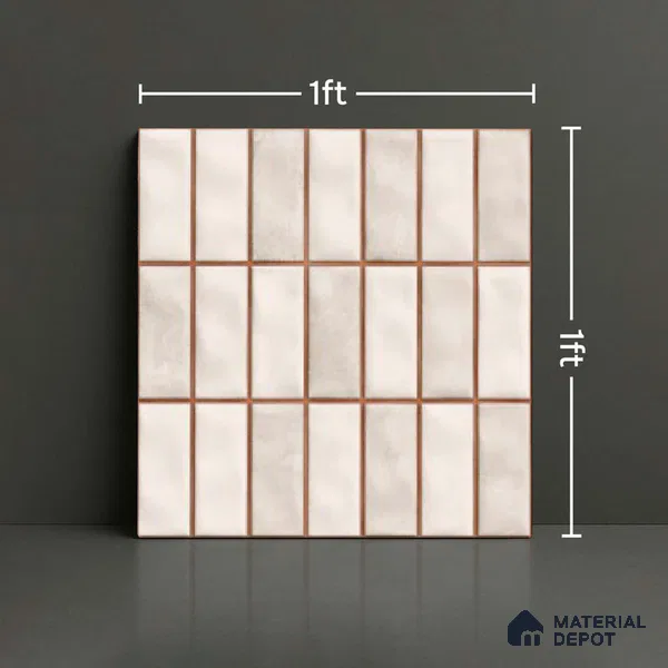 Faux Subway Look Wall Tile TL 08136 B Florim Bone 1 ft x 1 ft Ceramic Glossy Finish - 10 mm | Please Expect a Slight Variation of Pattern
