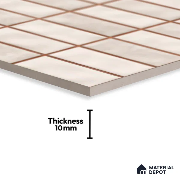 Faux Subway Look Wall Tile TL 08136 B Florim Bone 1 ft x 1 ft Ceramic Glossy Finish - 10 mm | Please Expect a Slight Variation of Pattern