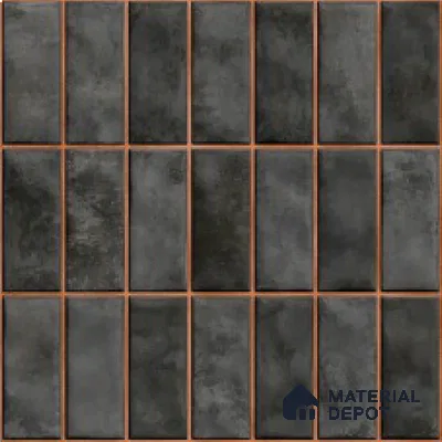 Faux Subway Look Wall Tile TL 08136 C Florim Coal 1 ft x 1 ft Ceramic Glossy Finish - 10 mm | Please Expect a Slight Variation of Pattern