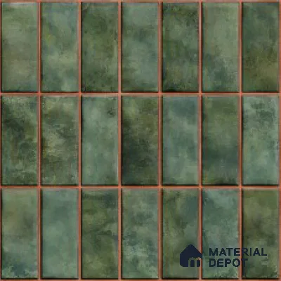 Faux Subway Look Wall Tile TL 08136 D Florim Emerald 1 ft x 1 ft Ceramic Glossy Finish - 10 mm | Please Expect a Slight Variation of Pattern