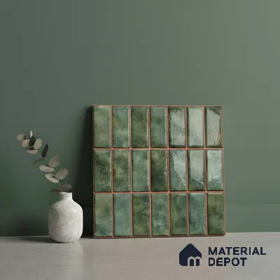 Faux Subway Look Wall Tile TL 08136 D Florim Emerald 1 ft x 1 ft Ceramic Glossy Finish - 10 mm | Please Expect a Slight Variation of Pattern