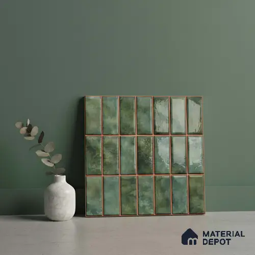 Faux Subway Look Wall Tile TL 08136 D Florim Emerald 1 ft x 1 ft Ceramic Glossy Finish - 10 mm | Please Expect a Slight Variation of Pattern