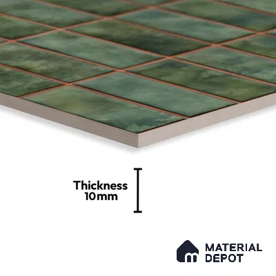 Faux Subway Look Wall Tile TL 08136 D Florim Emerald 1 ft x 1 ft Ceramic Glossy Finish - 10 mm | Please Expect a Slight Variation of Pattern