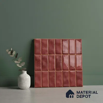 Faux Subway Look Wall Tile TL 08136 E Florim Maple 1 ft x 1 ft Ceramic Glossy Finish - 10 mm | Please Expect a Slight Variation of Pattern
