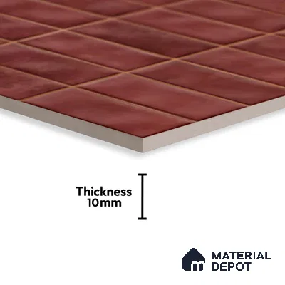 Faux Subway Look Wall Tile TL 08136 E Florim Maple 1 ft x 1 ft Ceramic Glossy Finish - 10 mm | Please Expect a Slight Variation of Pattern
