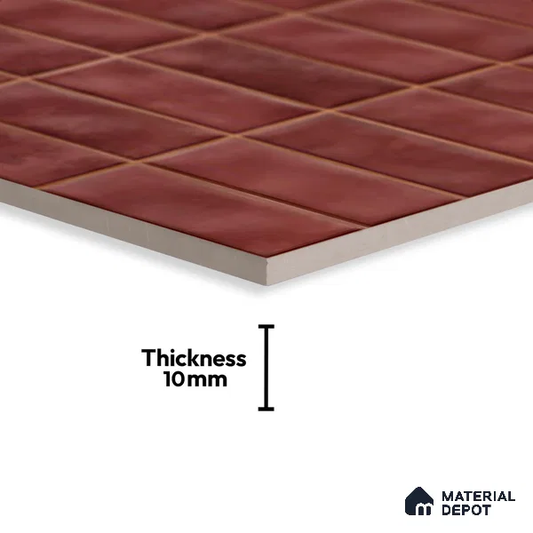 Faux Subway Look Wall Tile TL 08136 E Florim Maple 1 ft x 1 ft Ceramic Glossy Finish - 10 mm | Please Expect a Slight Variation of Pattern