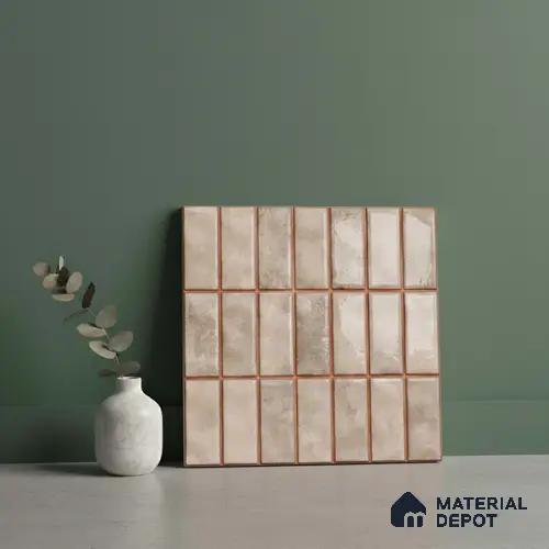 Faux Subway Look Wall Tile TL 08136 F Florim Peanut 1 ft x 1 ft Ceramic Glossy Finish - 10 mm | Please Expect a Slight Variation of Pattern