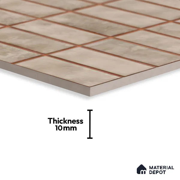 Faux Subway Look Wall Tile TL 08136 F Florim Peanut 1 ft x 1 ft Ceramic Glossy Finish - 10 mm | Please Expect a Slight Variation of Pattern