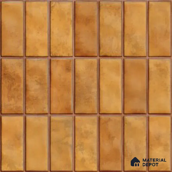 Faux Subway Look Wall Tile TL 08136 G Florim Pumpkin 1 ft x 1 ft Ceramic Glossy Finish - 10 mm | Please Expect a Slight Variation of Pattern
