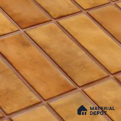 Faux Subway Look Wall Tile TL 08136 G Florim Pumpkin 1 ft x 1 ft Ceramic Glossy Finish - 10 mm | Please Expect a Slight Variation of Pattern