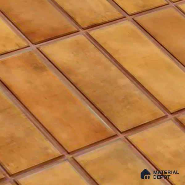Faux Subway Look Wall Tile TL 08136 G Florim Pumpkin 1 ft x 1 ft Ceramic Glossy Finish - 10 mm | Please Expect a Slight Variation of Pattern