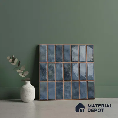 Faux Subway Look Wall Tile TL 08136 Florim Azure 1 ft x 1 ft Ceramic Glossy Finish - 10 mm | Please Expect a Slight Variation of Pattern