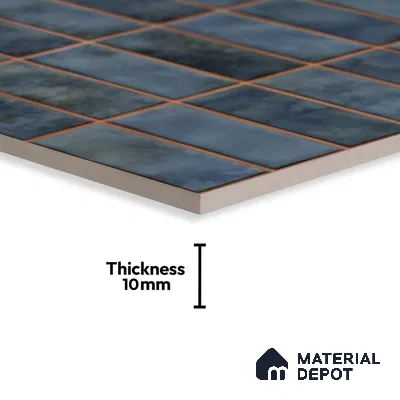 Faux Subway Look Wall Tile TL 08136 Florim Azure 1 ft x 1 ft Ceramic Glossy Finish - 10 mm | Please Expect a Slight Variation of Pattern