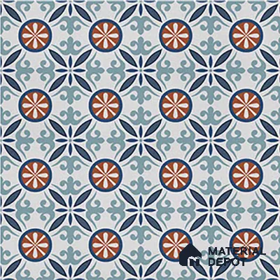 Moroccan Carpet Wall & Floor Tile TL 08345 C 61018 C 1 ft x 1 ft Ceramic Matte Finish - 10 mm | Suitable For Bathroom, Kitchen, Balcony | Please Expect a Slight Variation of Pattern