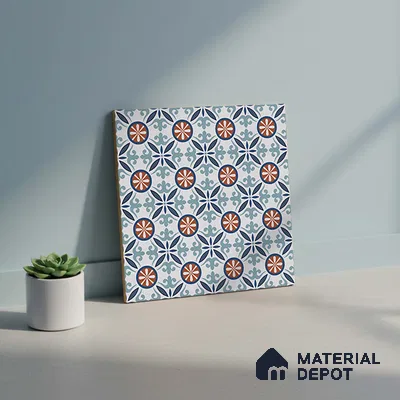 Moroccan Carpet Wall & Floor Tile TL 08345 C 61018 C 1 ft x 1 ft Ceramic Matte Finish - 10 mm | Suitable For Bathroom, Kitchen, Balcony | Please Expect a Slight Variation of Pattern