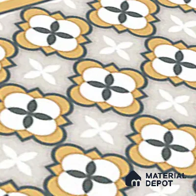 Moroccan Carpet Tile TL 08346 B 61019 B 1 ft x 1 ft Ceramic Matte Finish - 10 mm | Suitable For Living Room, Kitchen, Dining Area | Please Expect a Slight Variation of Pattern