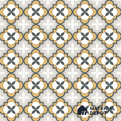 Moroccan Carpet Wall & Floor Tile TL 08346 C 61019 C 1 ft x 1 ft Ceramic Matte Finish - 10 mm | Suitable For Bathroom, Kitchen, Balcony | Please Expect a Slight Variation of Pattern