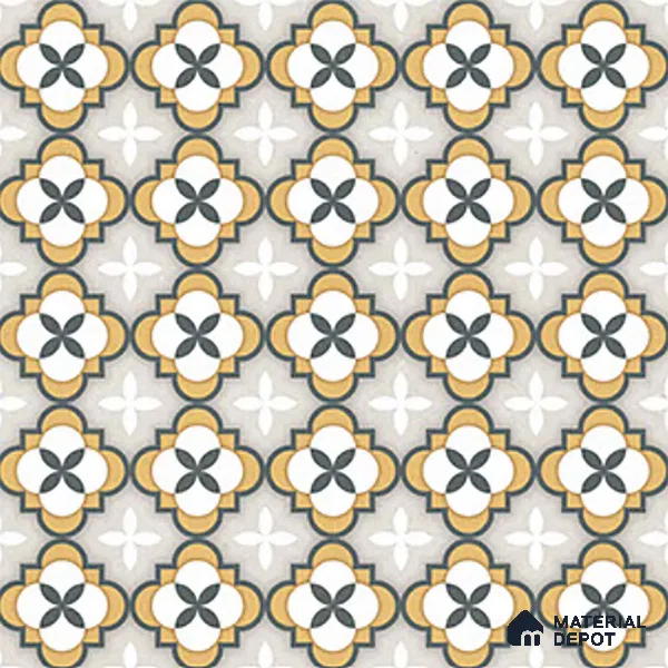 Moroccan Carpet Wall & Floor Tile TL 08346 C 61019 C 1 ft x 1 ft Ceramic Matte Finish - 10 mm | Suitable For Bathroom, Kitchen, Balcony | Please Expect a Slight Variation of Pattern