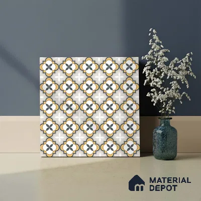 Moroccan Carpet Wall & Floor Tile TL 08346 C 61019 C 1 ft x 1 ft Ceramic Matte Finish - 10 mm | Suitable For Bathroom, Kitchen, Balcony | Please Expect a Slight Variation of Pattern