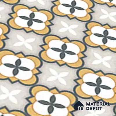 Moroccan Carpet Wall & Floor Tile TL 08346 C 61019 C 1 ft x 1 ft Ceramic Matte Finish - 10 mm | Suitable For Bathroom, Kitchen, Balcony | Please Expect a Slight Variation of Pattern