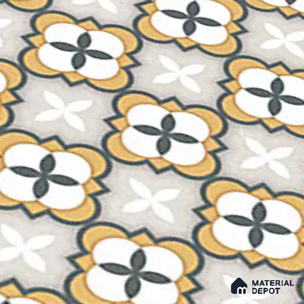 Moroccan Carpet Wall & Floor Tile TL 08346 C 61019 C 1 ft x 1 ft Ceramic Matte Finish - 10 mm | Suitable For Bathroom, Kitchen, Balcony | Please Expect a Slight Variation of Pattern